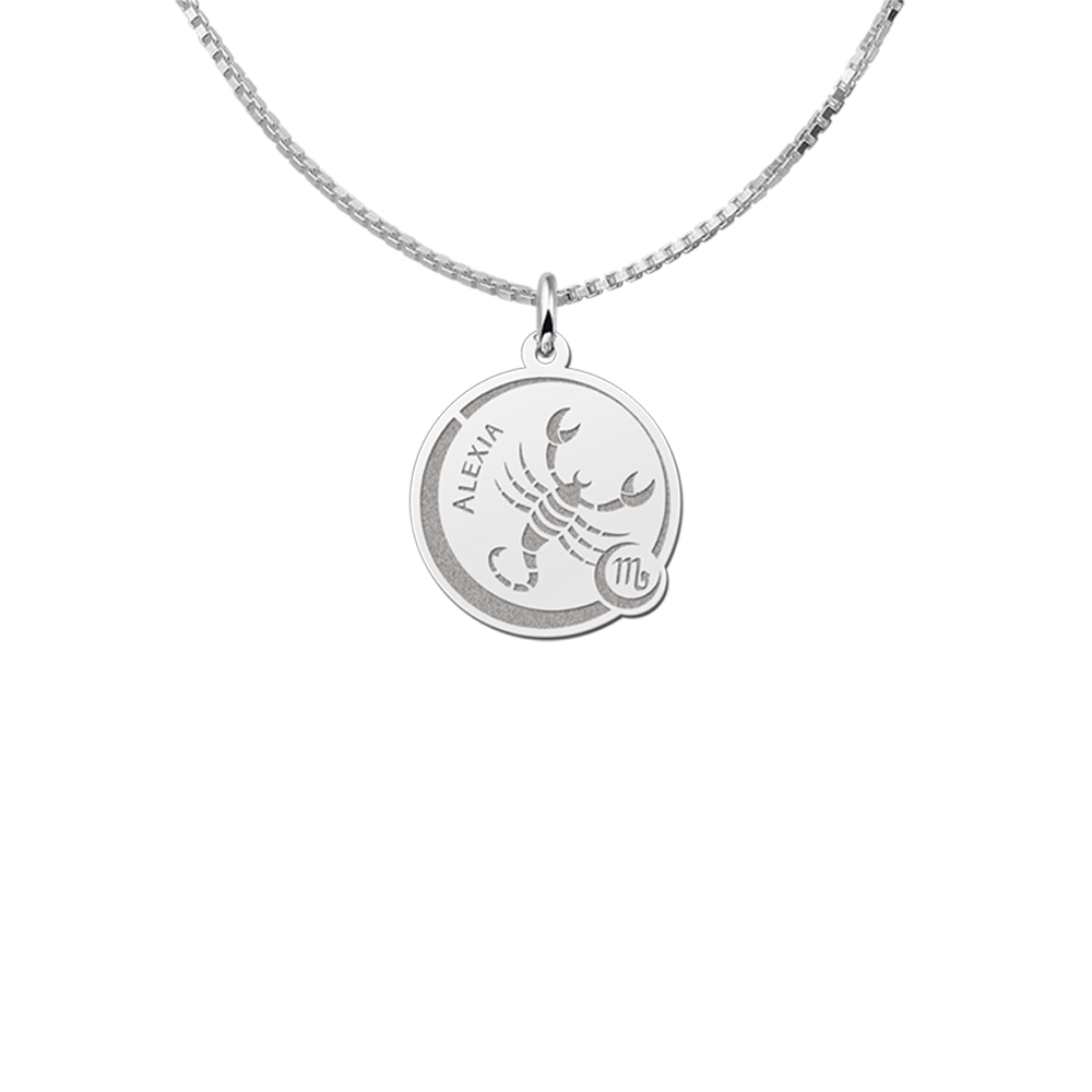 Zodiac Sign with Personalisation Scorpio in Silver