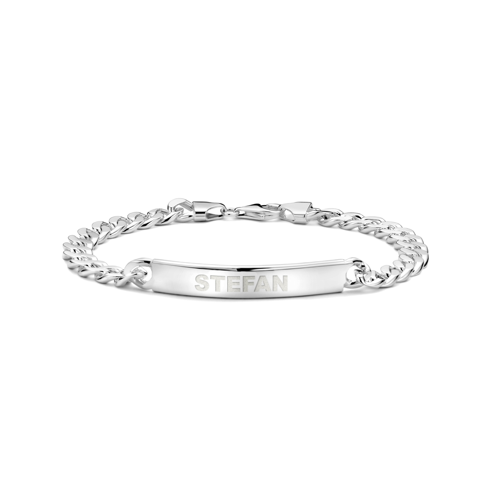 Solid Silver Men's Bracelet With Name Gourmet