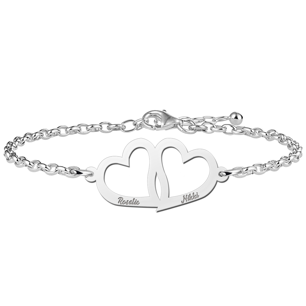 Heart bracelet mother and daughter silver