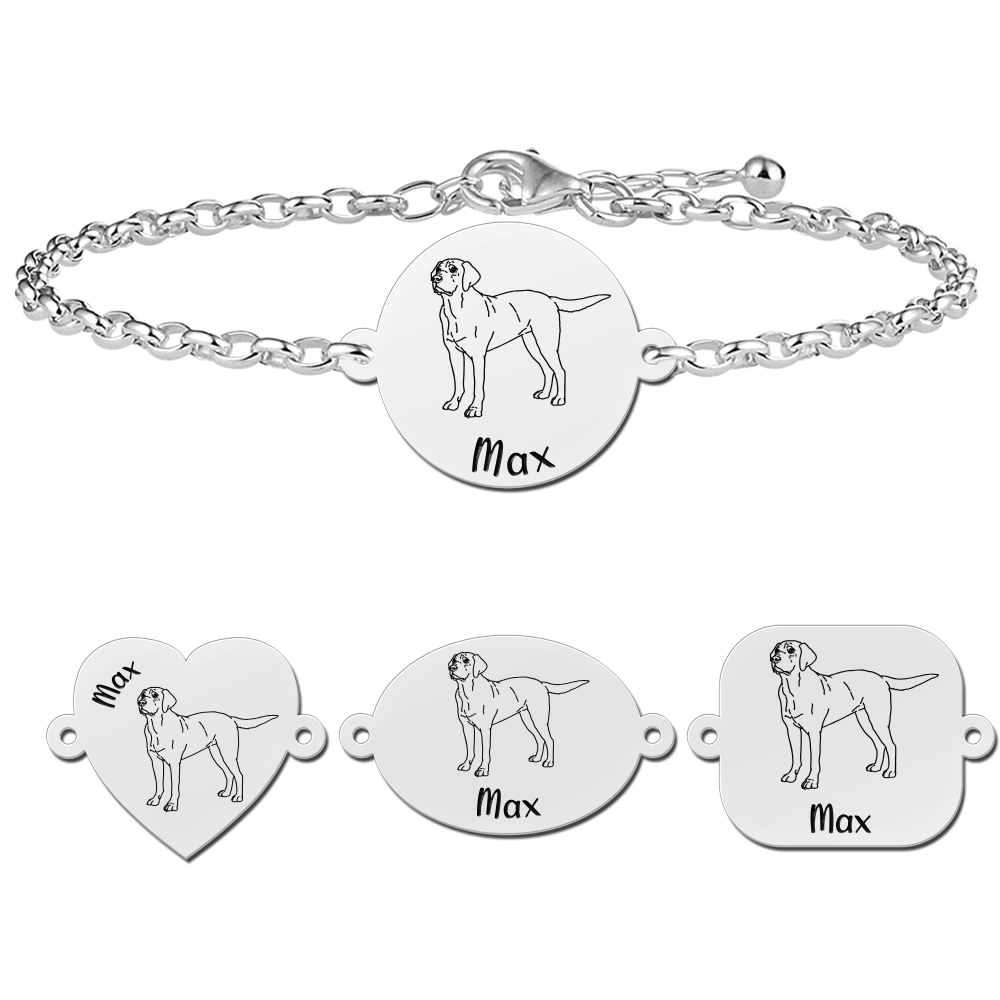 Silver Labrador bracelet with engraving