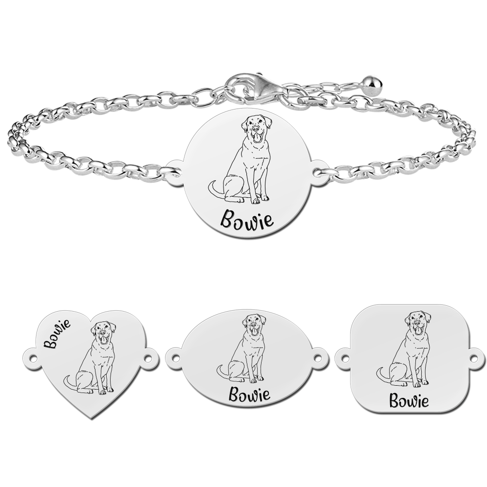 Dog breed Labrador Retriever bracelet in silver
