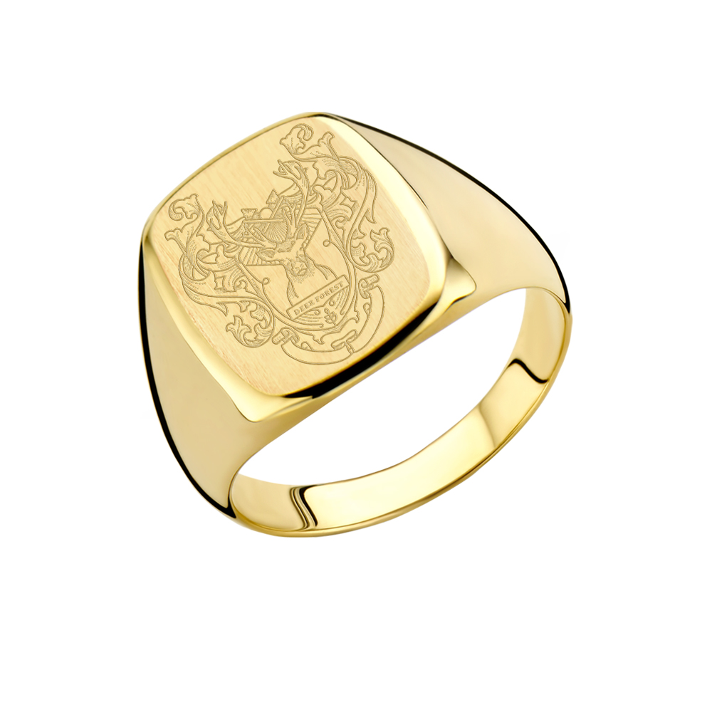 Family crest signet ring 14 carat gold