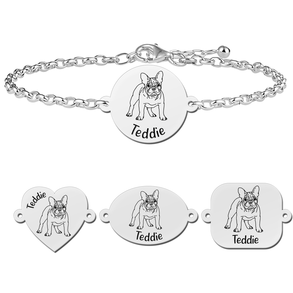 Silver bracelet French Bulldog