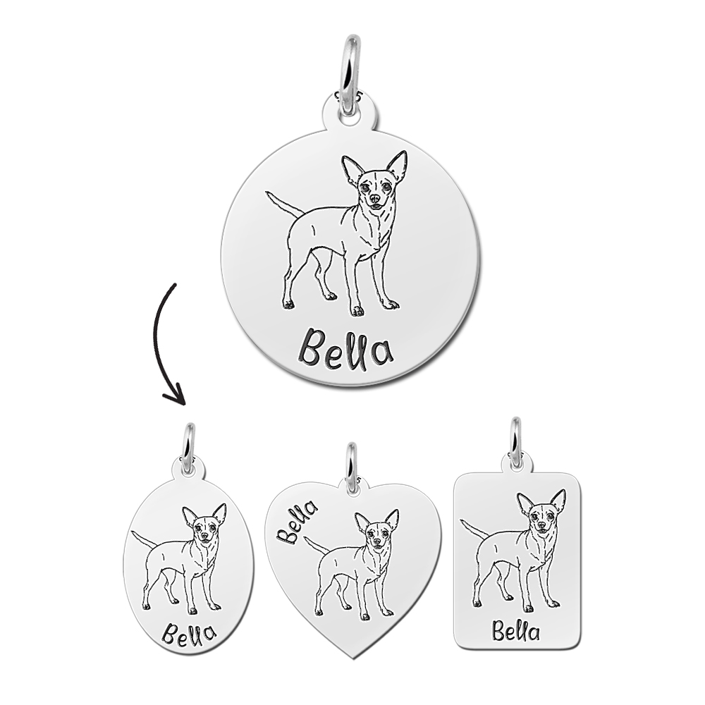 Silver personalised necklace Chihuahua
