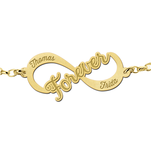 Golden infinity bracelet "Forever"