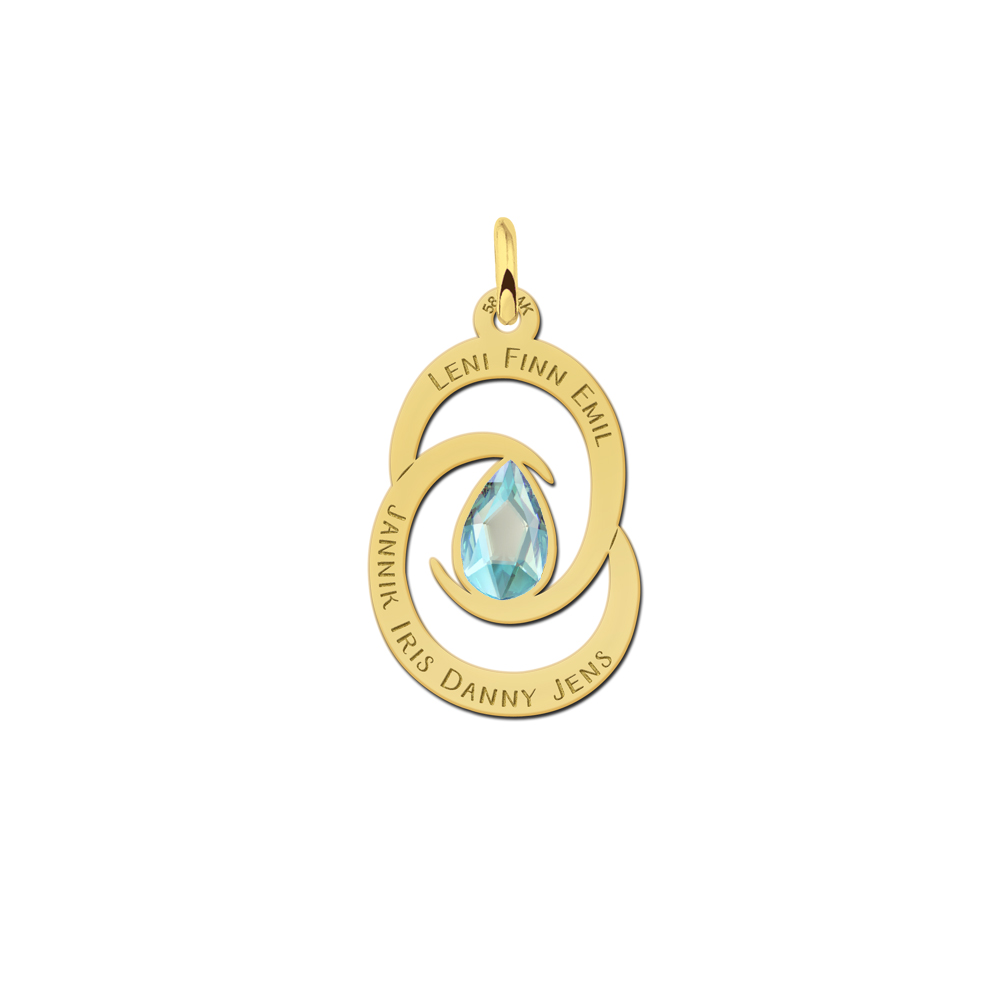 14 carat gold pendant with swarovski stone