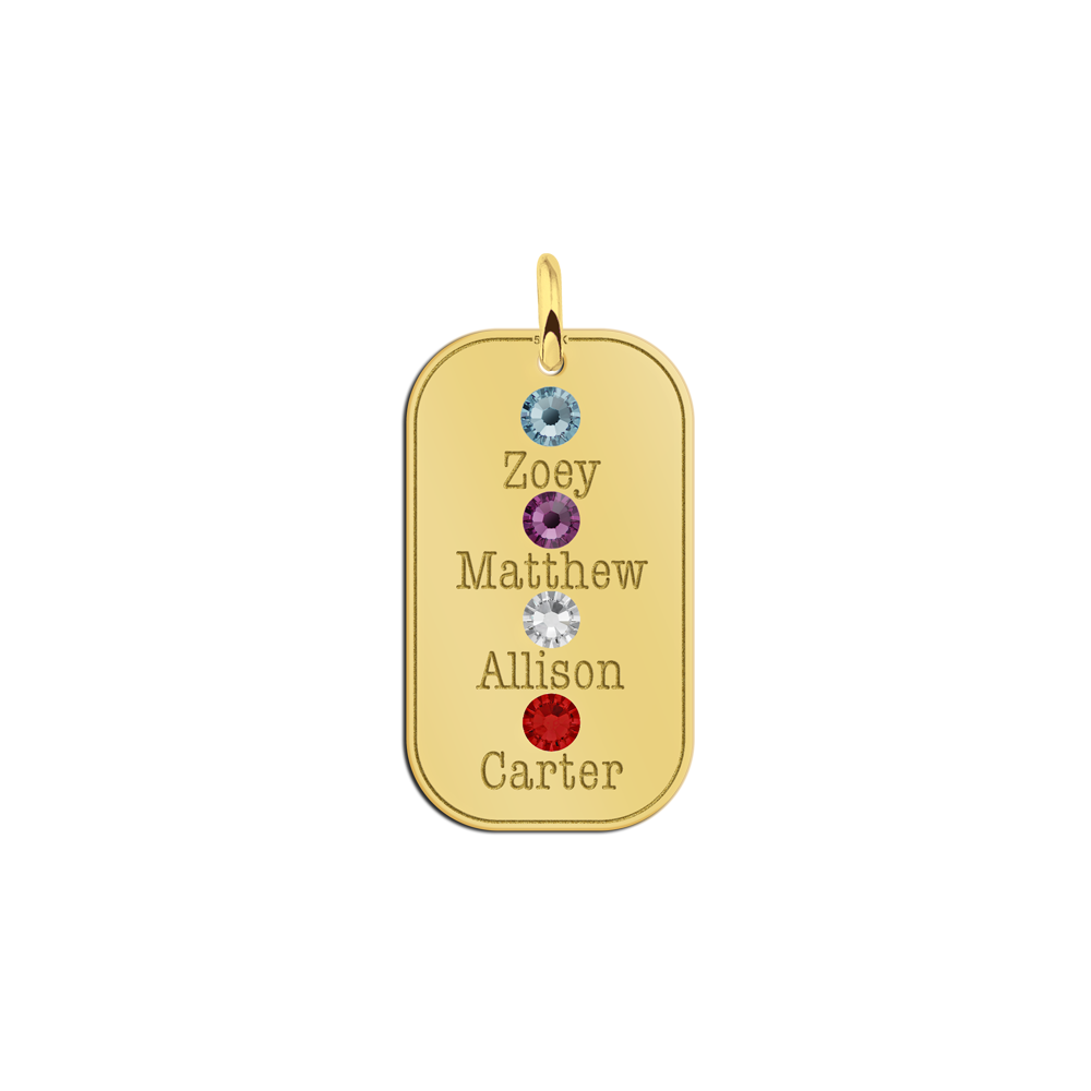 Tough pendant of gold with birthstone