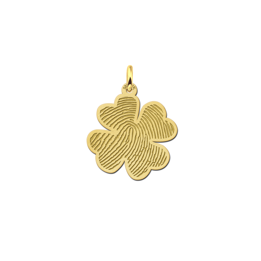 Golden fingerprint jewellery clover