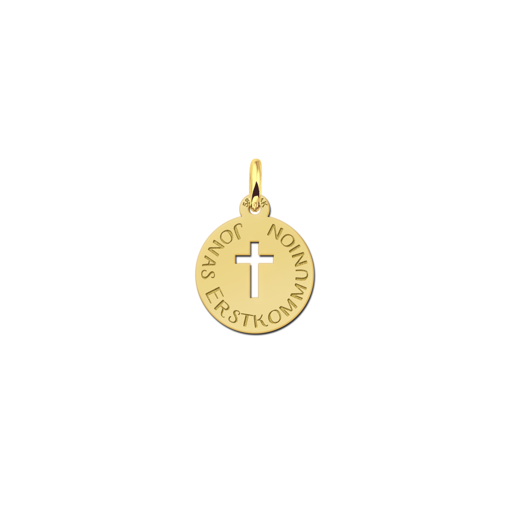 Golden holy communion jewellery cross