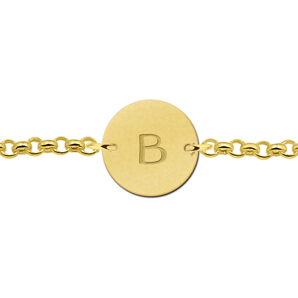 Golden letter bracelet circular