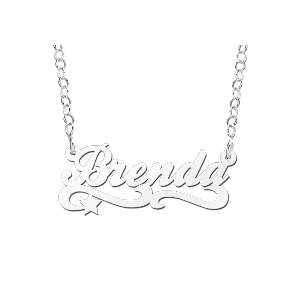 Silver Kids Name Necklace, Model Brenda