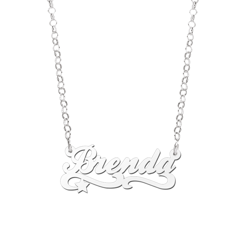 Silver Kids Name Necklace, Model Brenda