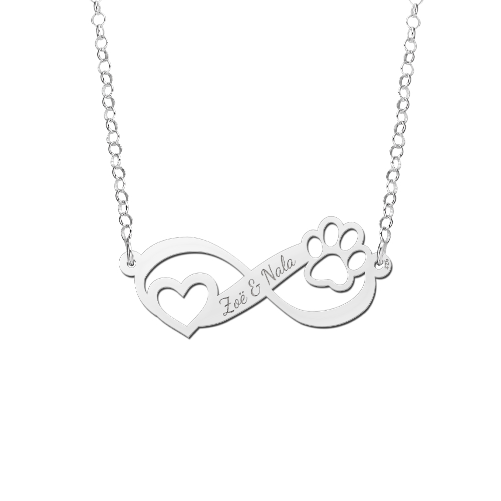 Silver pets necklace with engraving