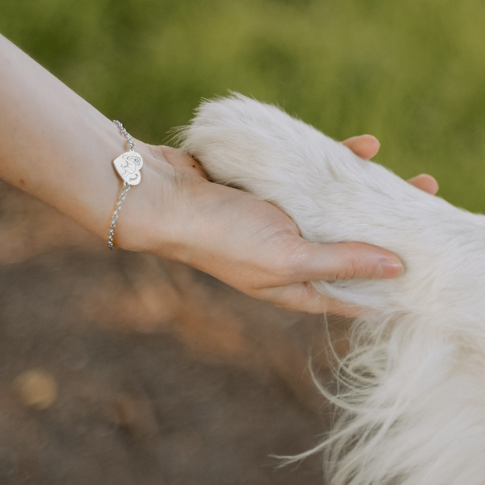 Silver dog bracelet Yorkshire Terrier