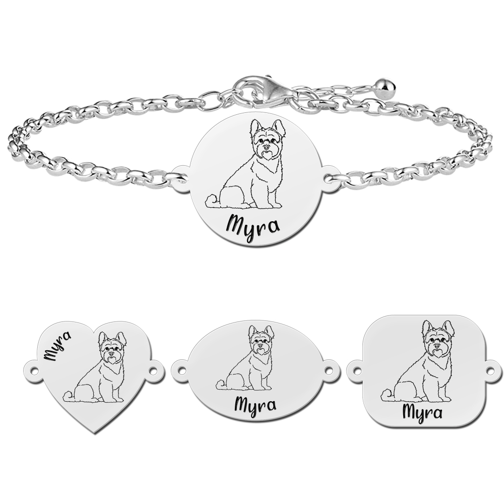 Silver dog bracelet Yorkshire Terrier