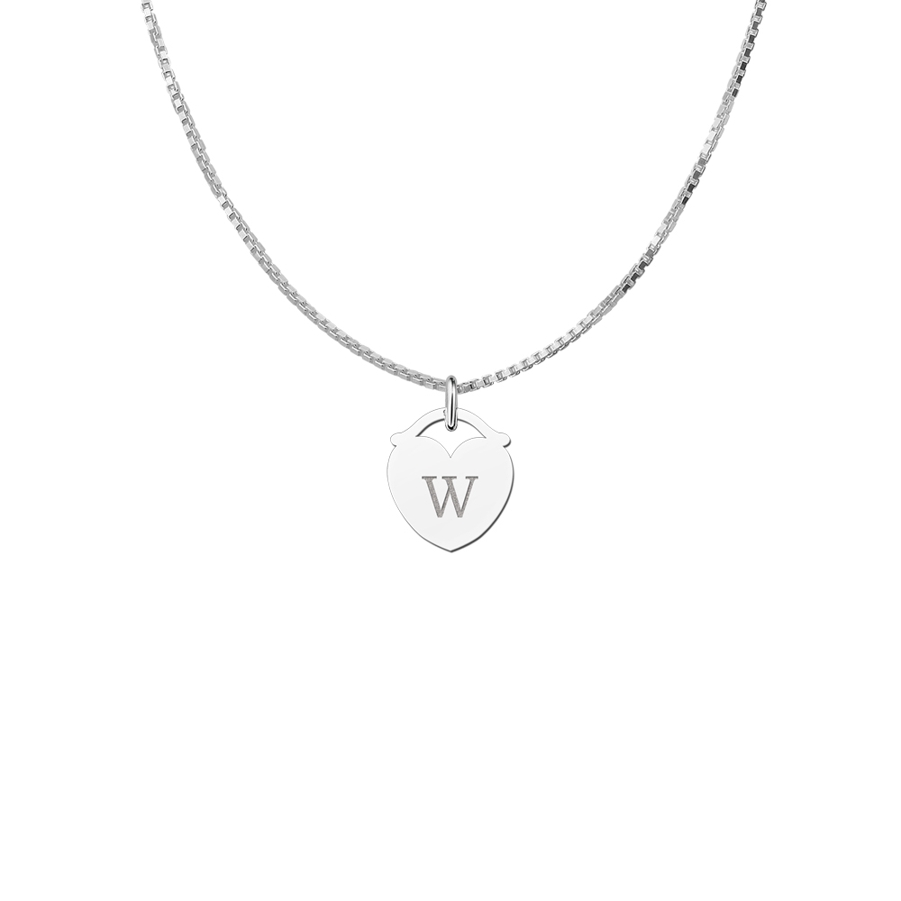 Silver necklace with an initial