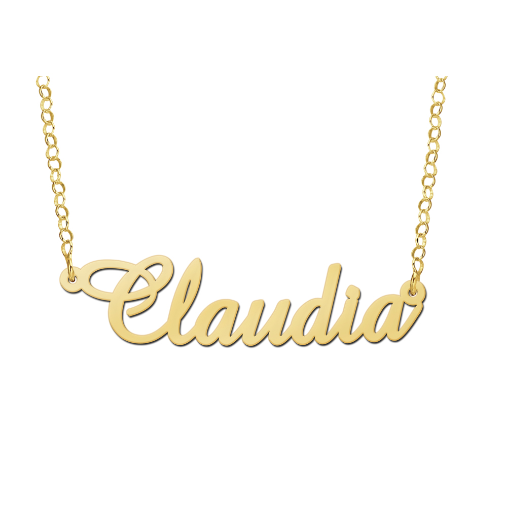 Golden Name Necklace Model Claudia
