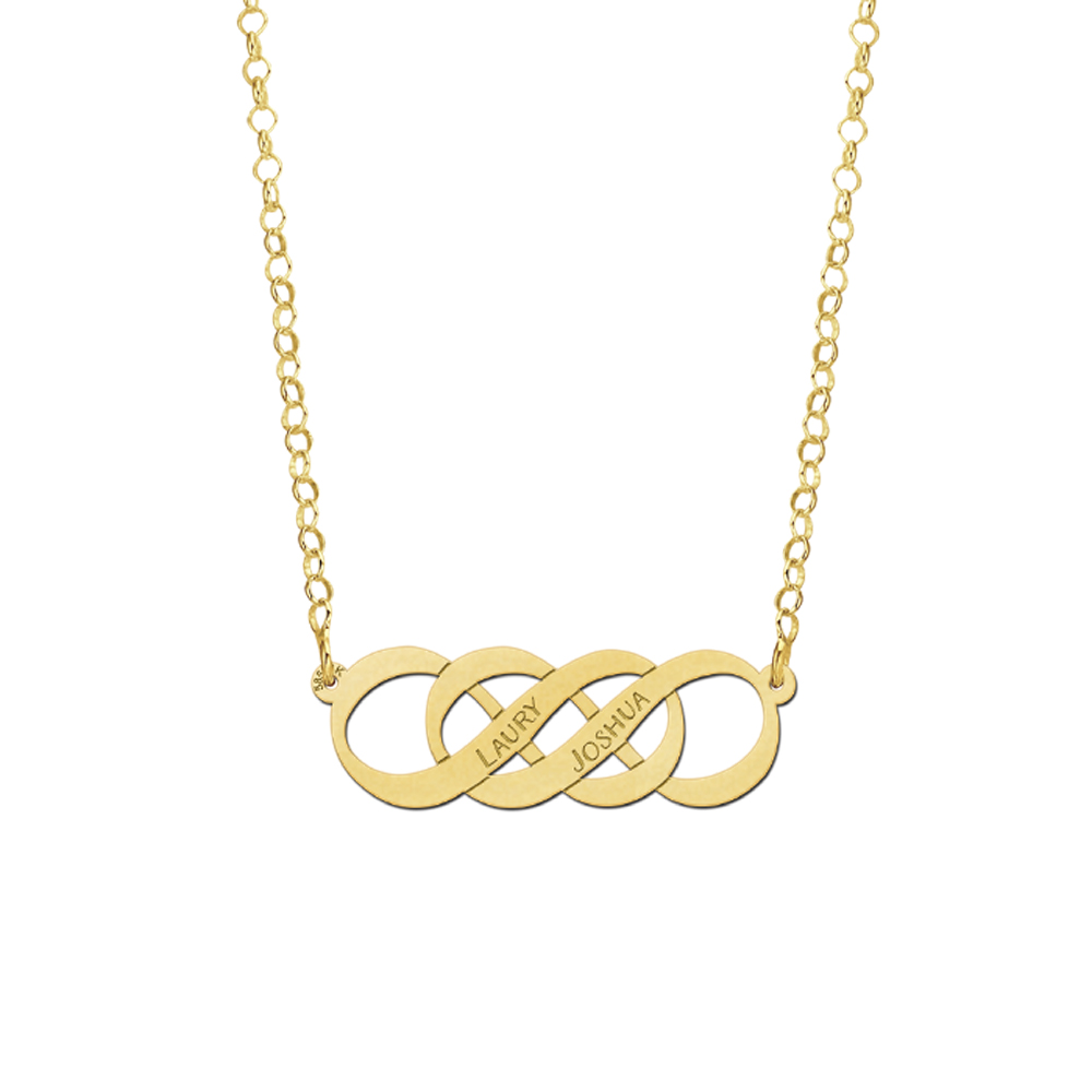 Gold necklace with double infinity symbol