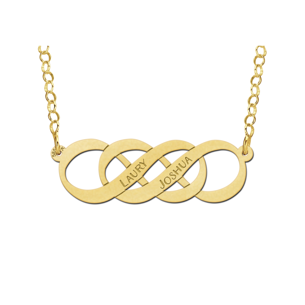 Gold necklace with double infinity symbol