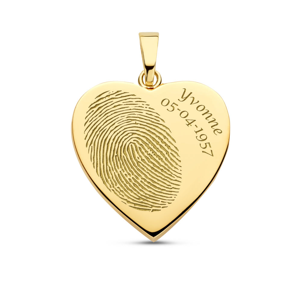 Gold ash pendant in heart shape