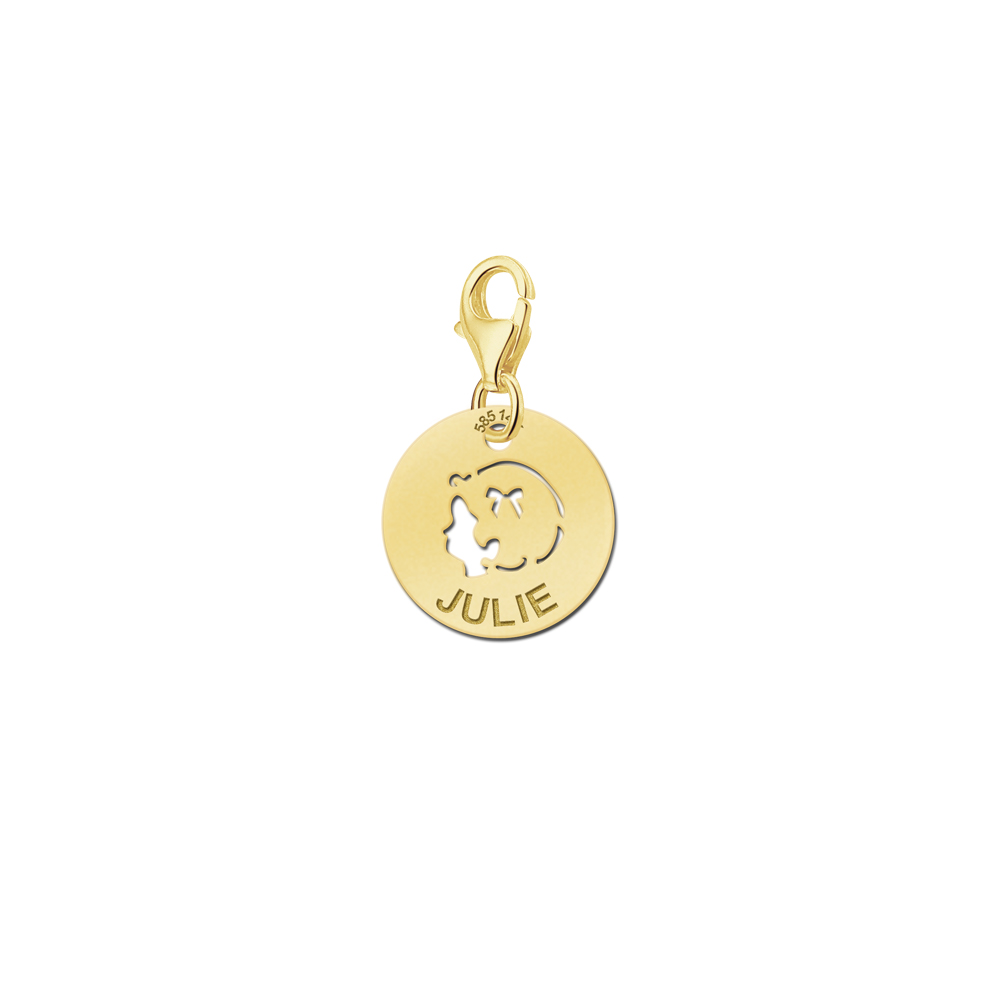 14K gold baby girl name charm