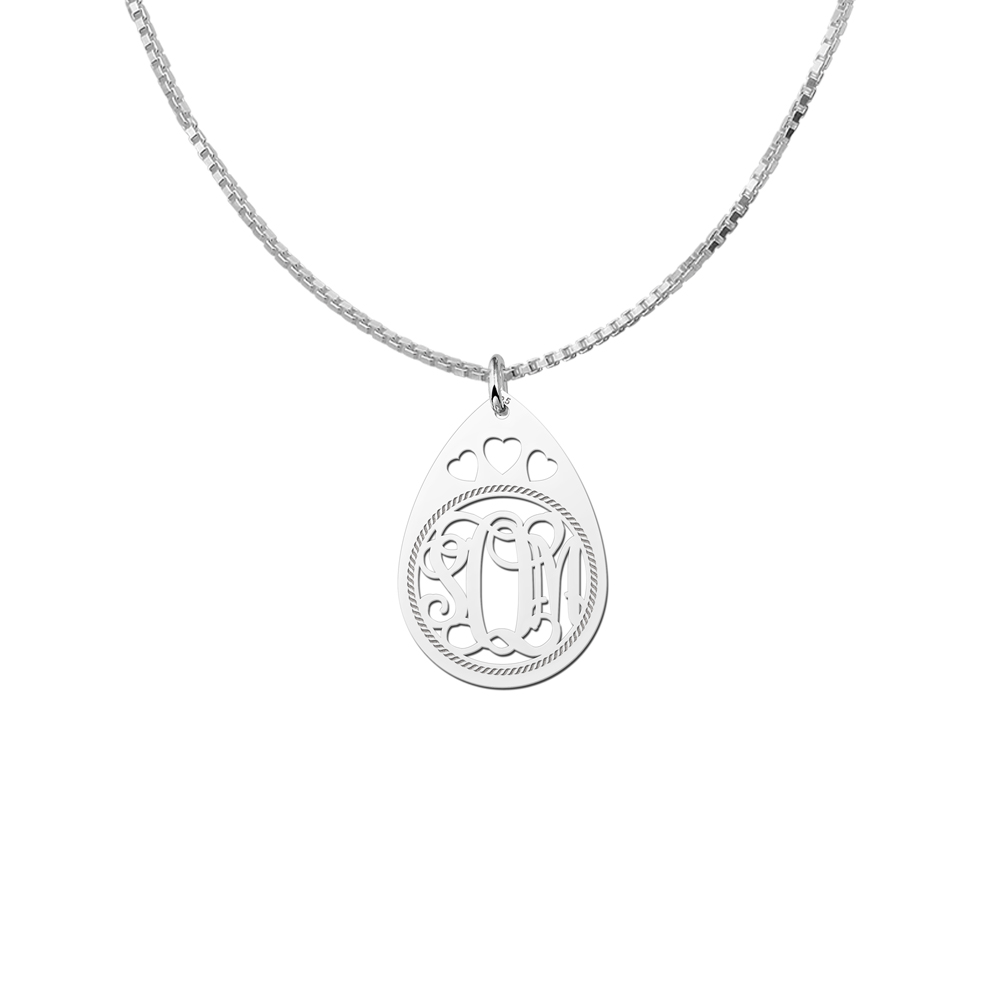 Silver Monogram Pendant Eyedrop