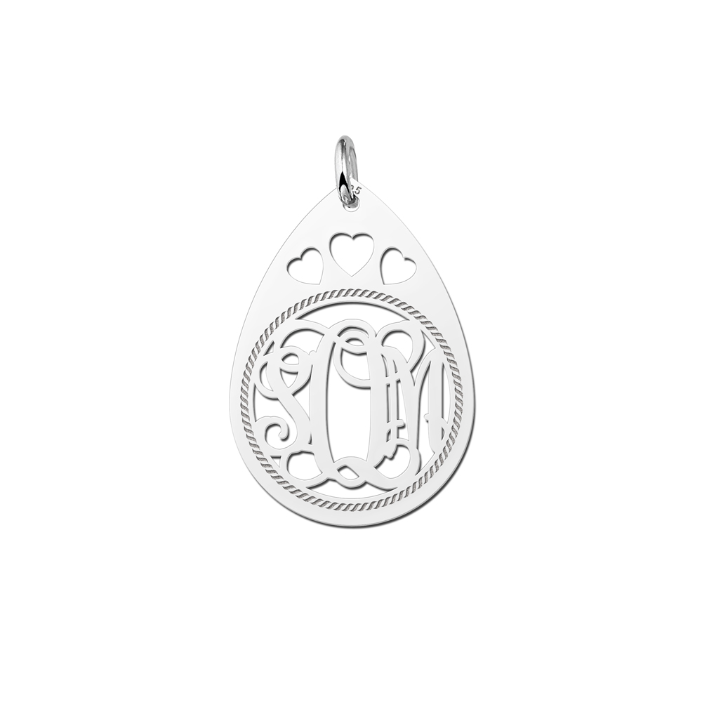 Silver Monogram Pendant Eyedrop