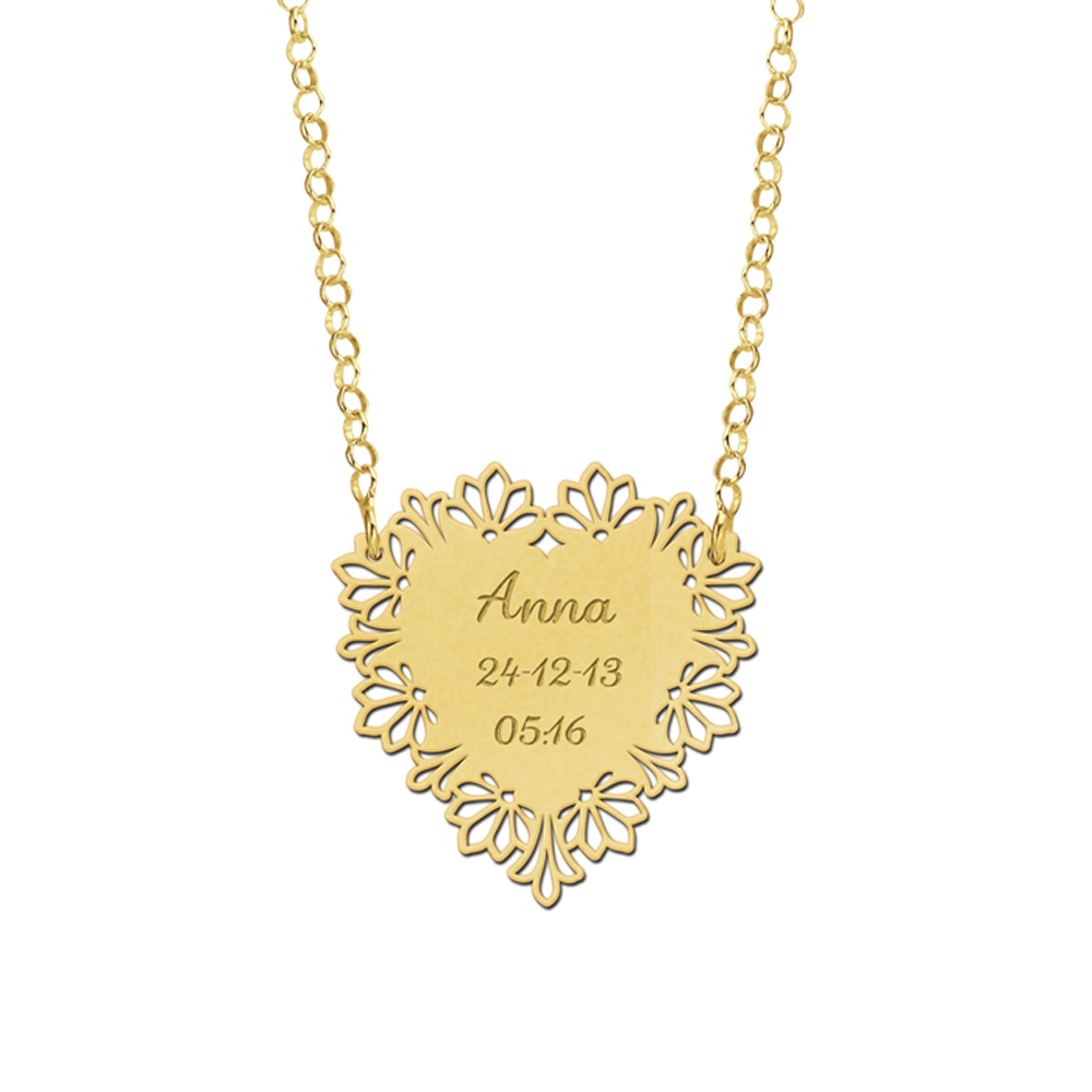 Gold bith jewelry heart