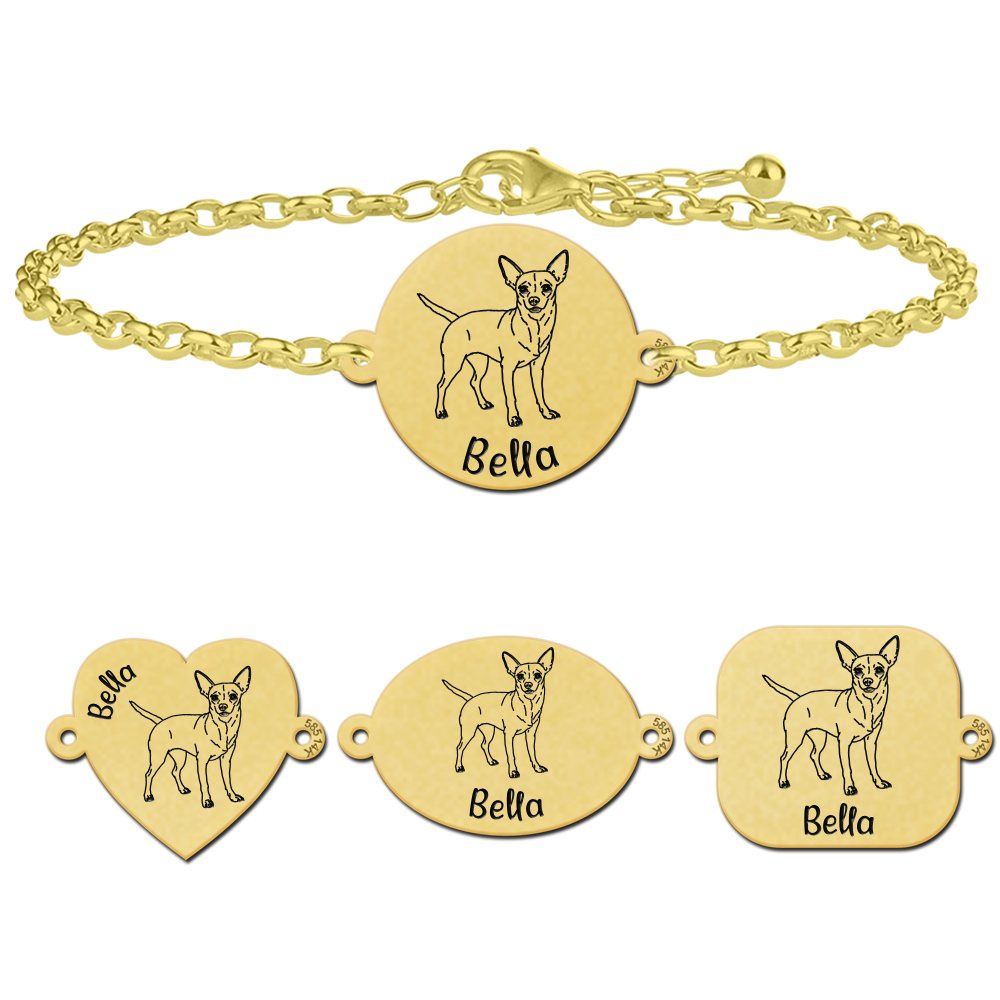 Gold personalised bracelet Chihuahua