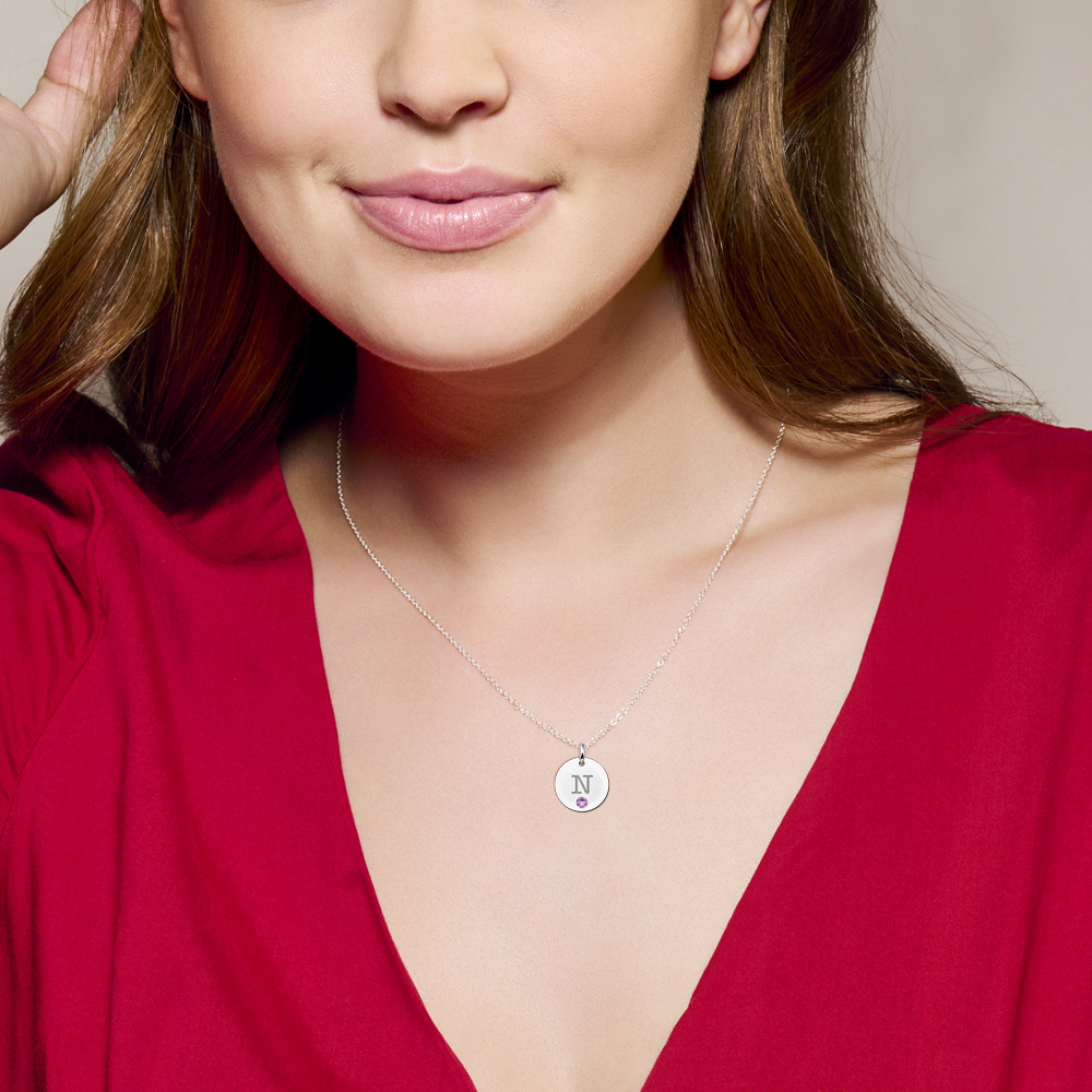 Diamante Birthstone Initial Necklace – HeatherlyJewelry