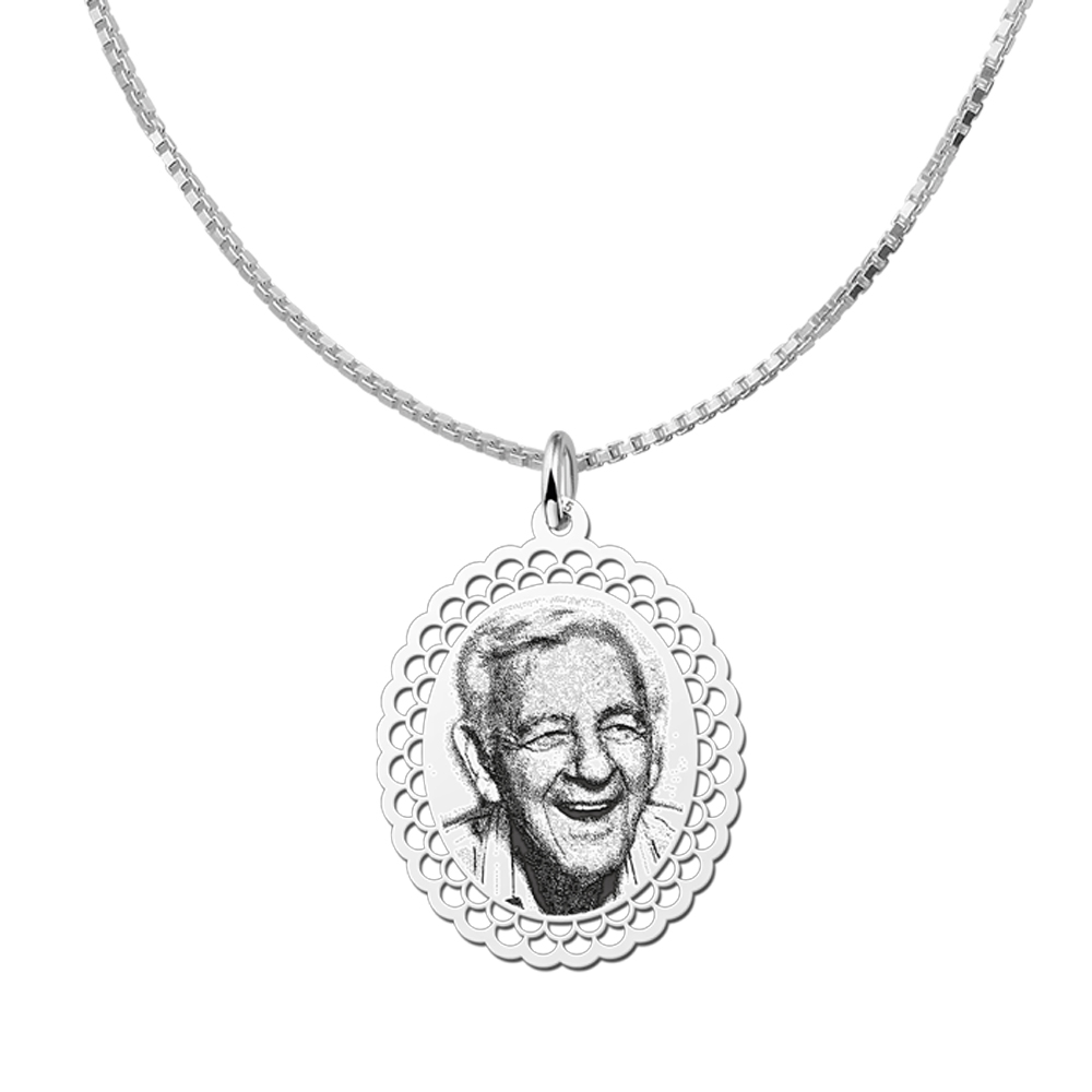 Photo pendant oval silver