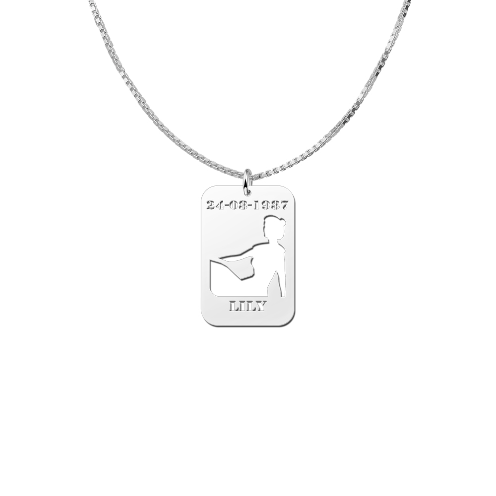 Silver Zodiac Pendant Virgo with Date and Name Engraving