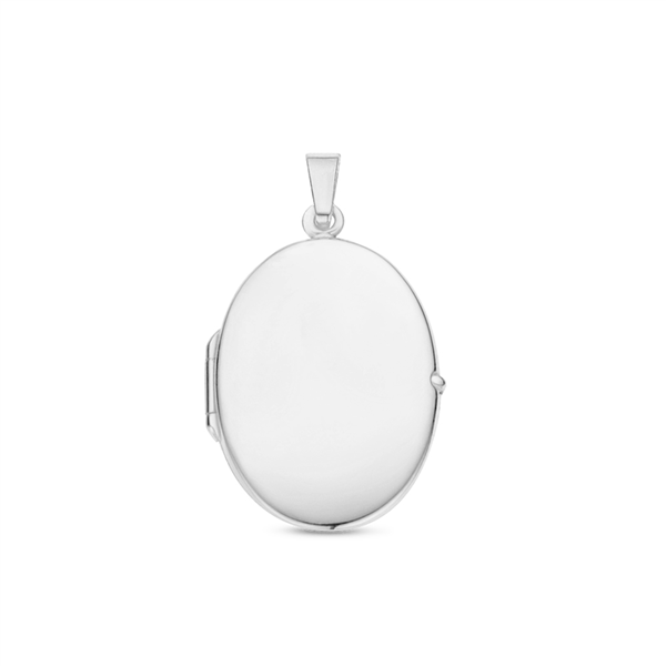 Silver oval medallion with engraving