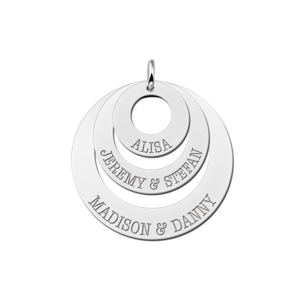 Three Disc Necklace with Name Engraved