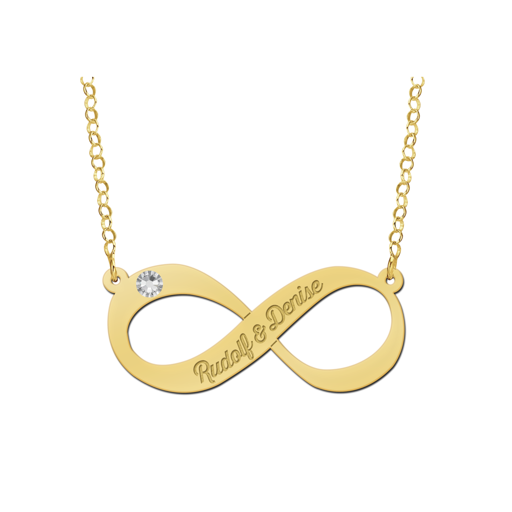 Gold Infinity Necklace With Zircon