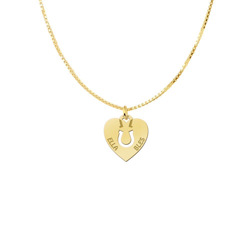 Golden Pet Namependant Heart Horseshoe