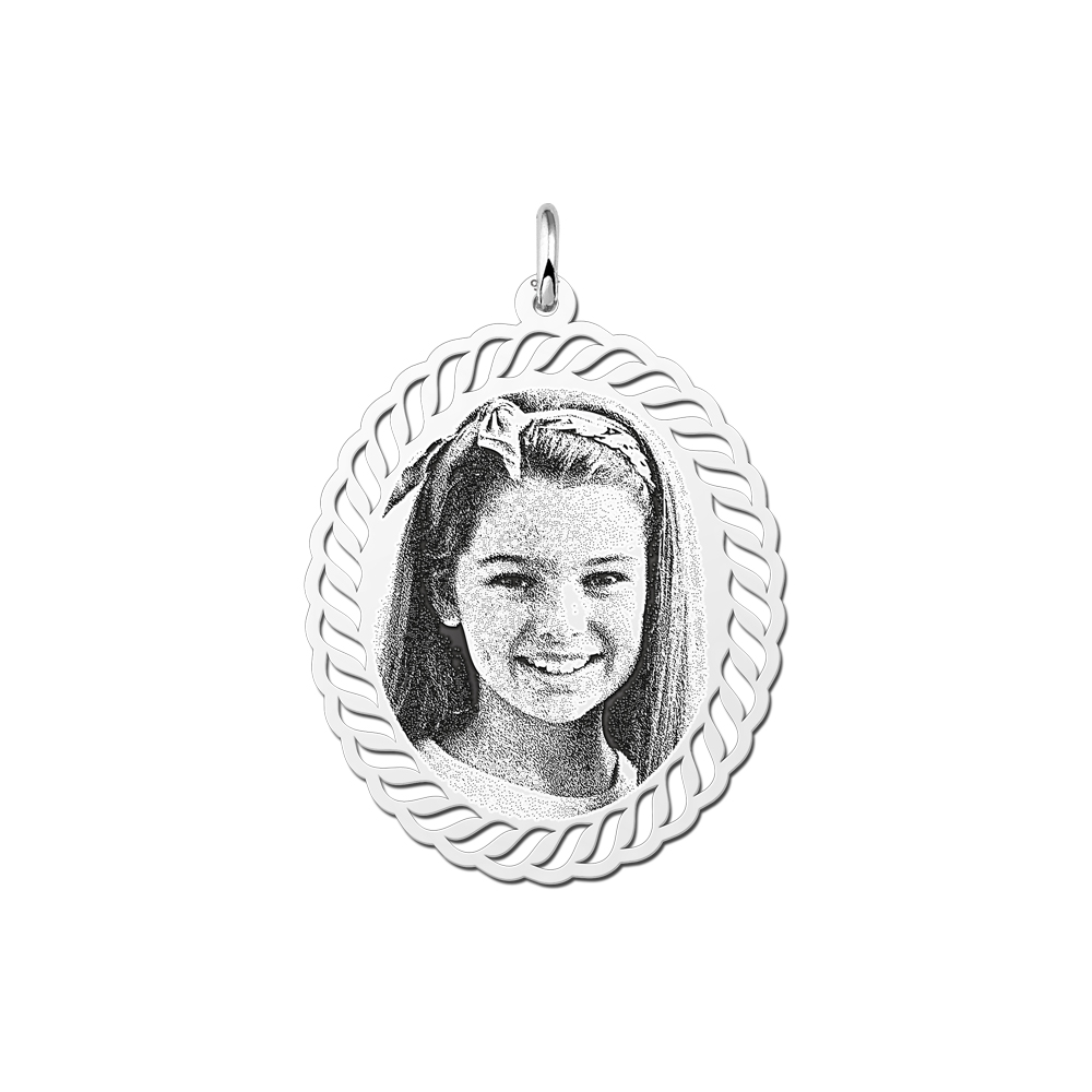 Photo charm with engraving silver