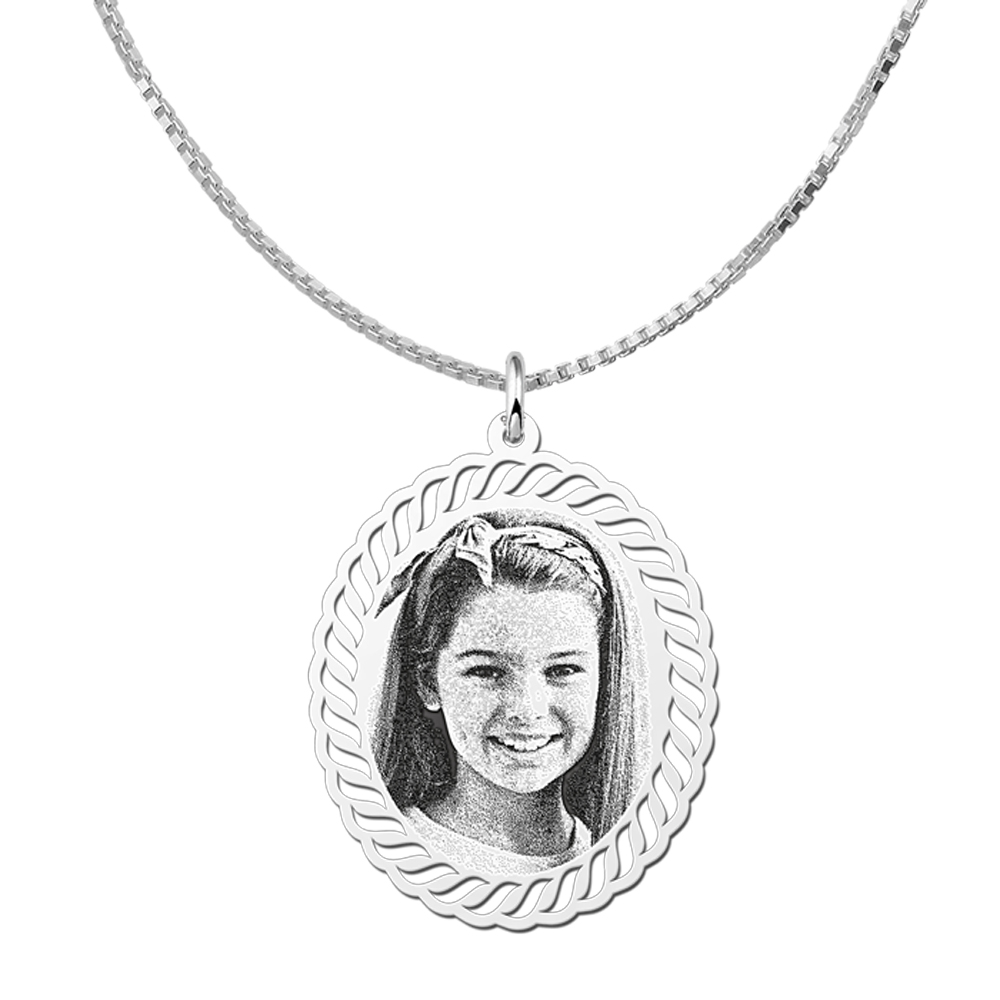 Photo charm with engraving silver