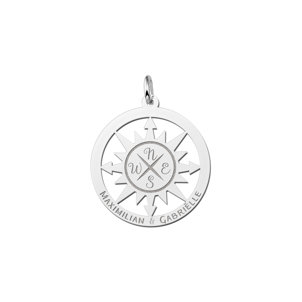 Silver compass pendant