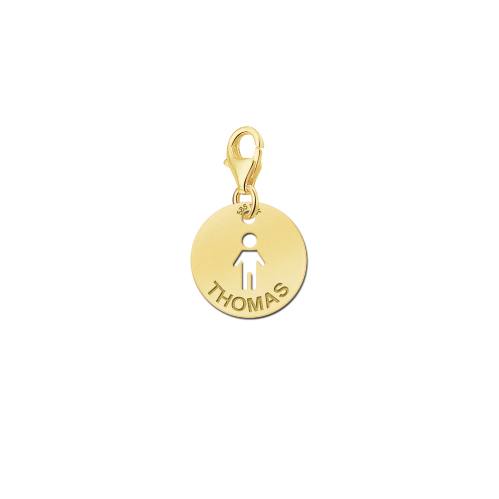 Gold Baby Boy Name Charm