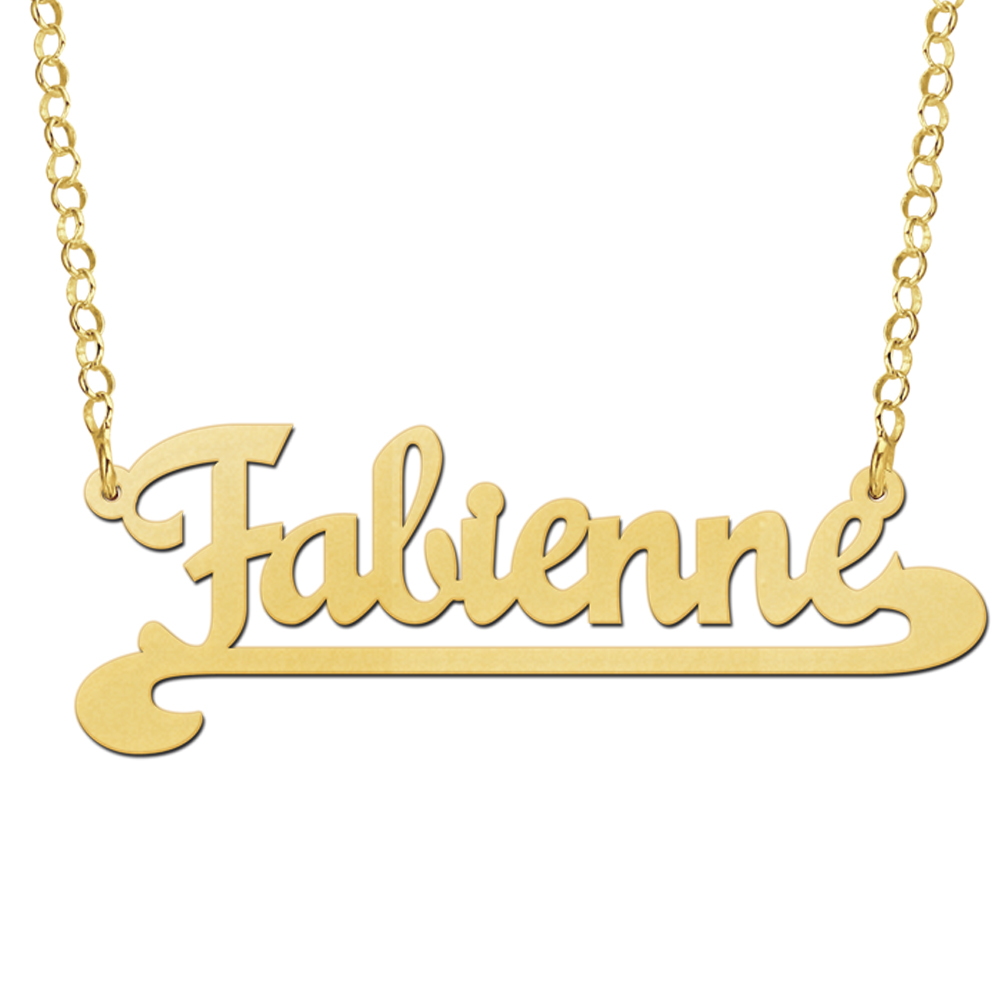 Gold plated name necklace, model Fabiënne