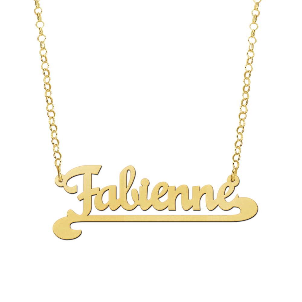 Gold plated name necklace, model Fabiënne