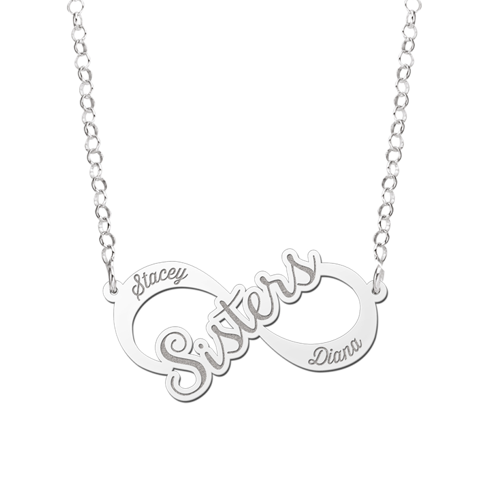 Silver Infinity necklace Sisters