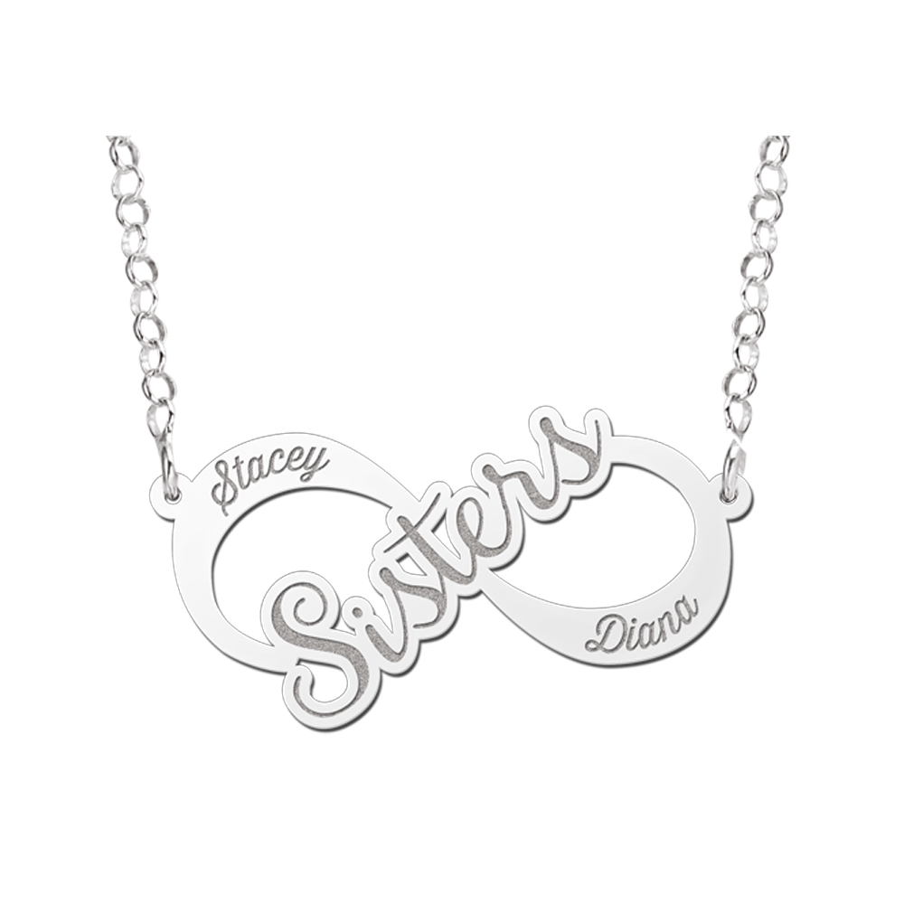 Silver Infinity necklace Sisters