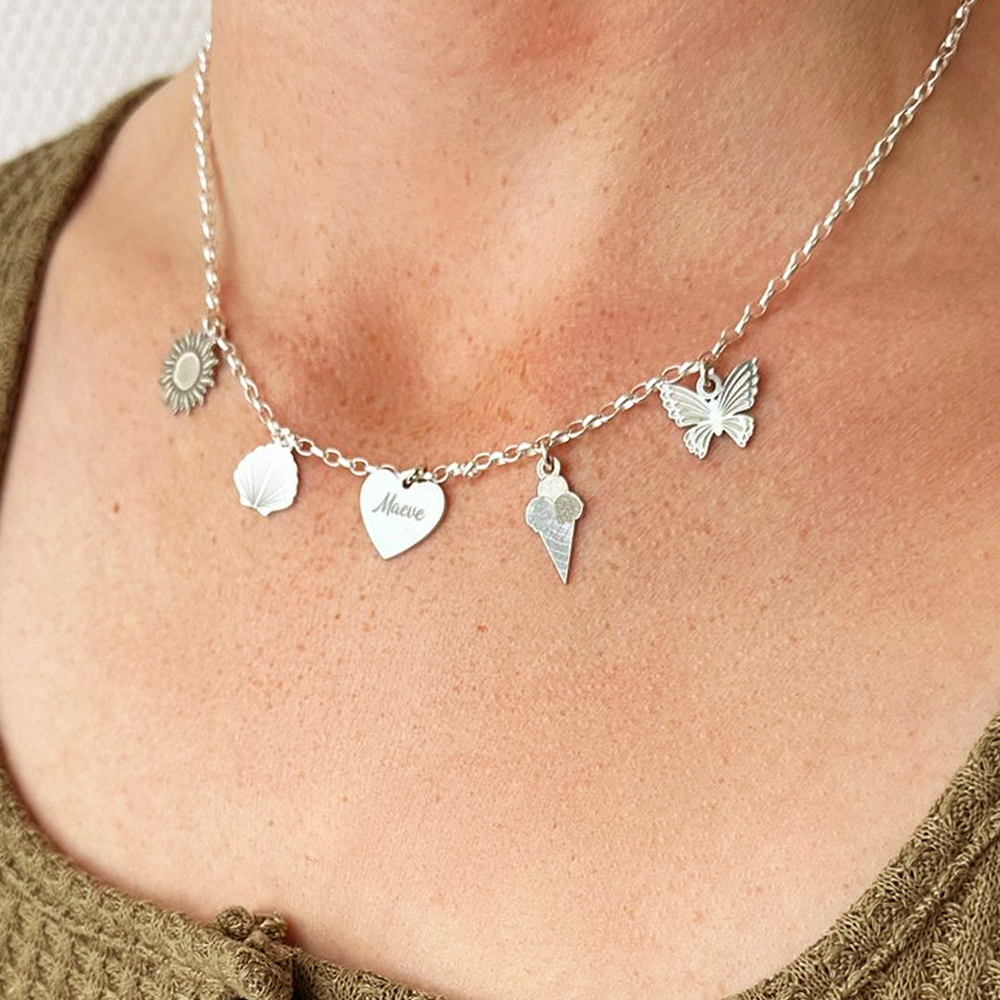 Silver summer mix and match necklace