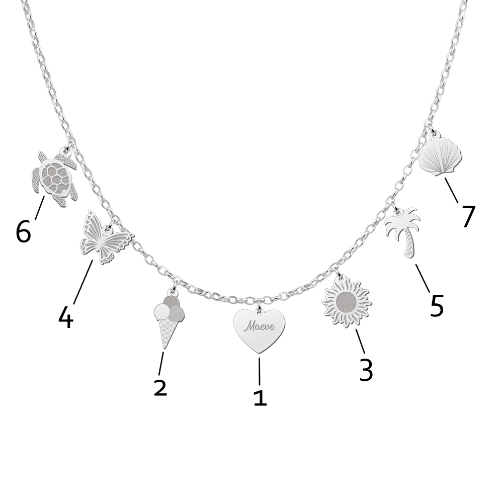 Silver summer mix and match necklace