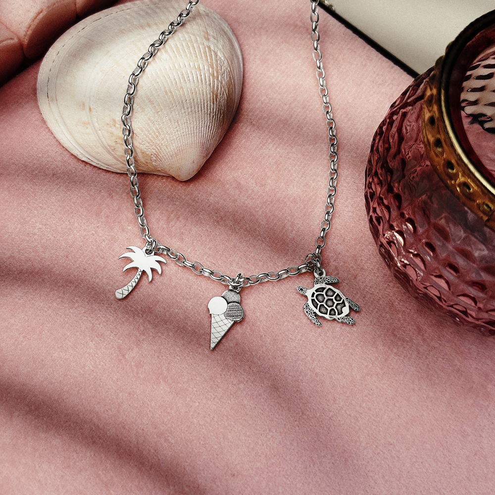 Silver summer mix and match necklace