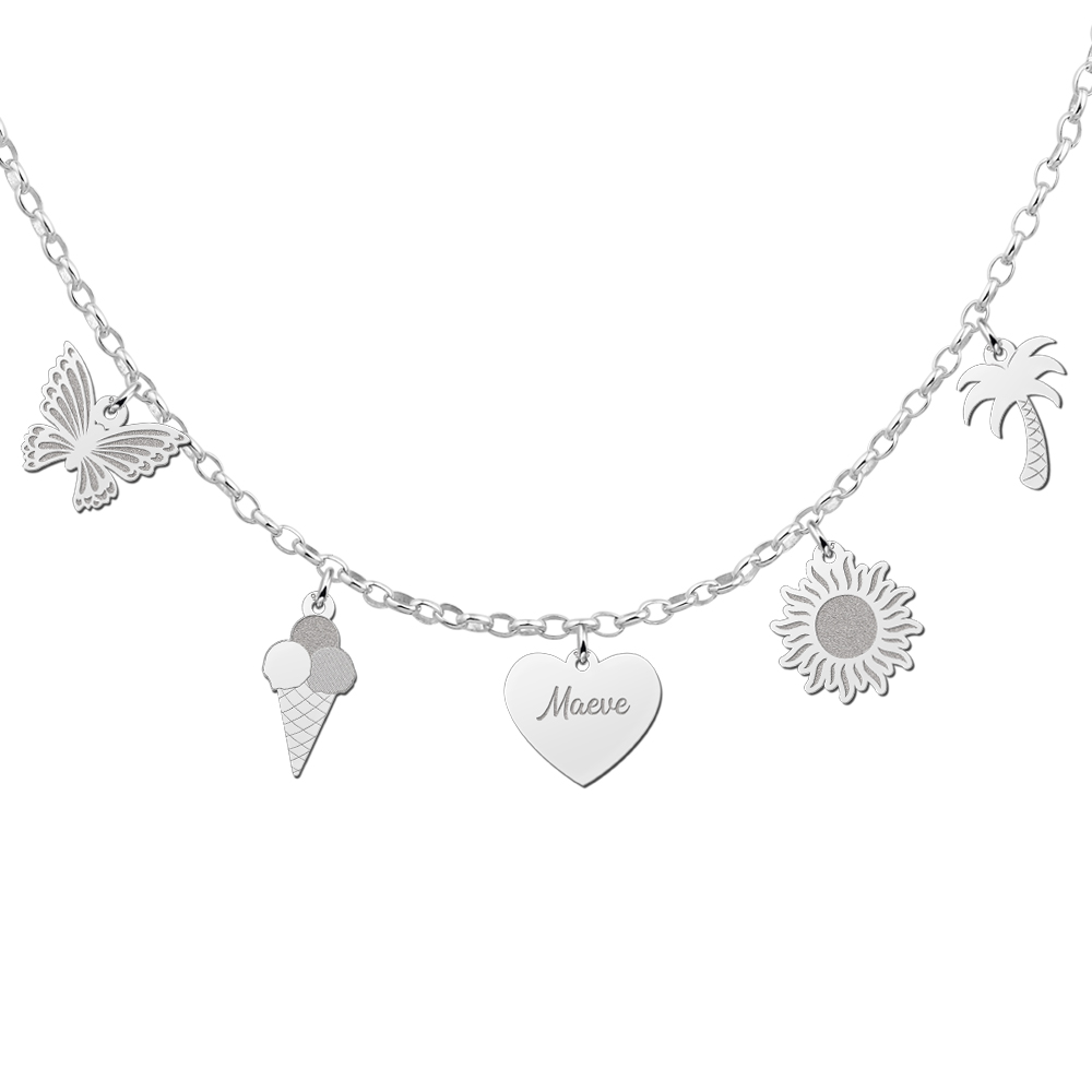 Silver summer mix and match necklace