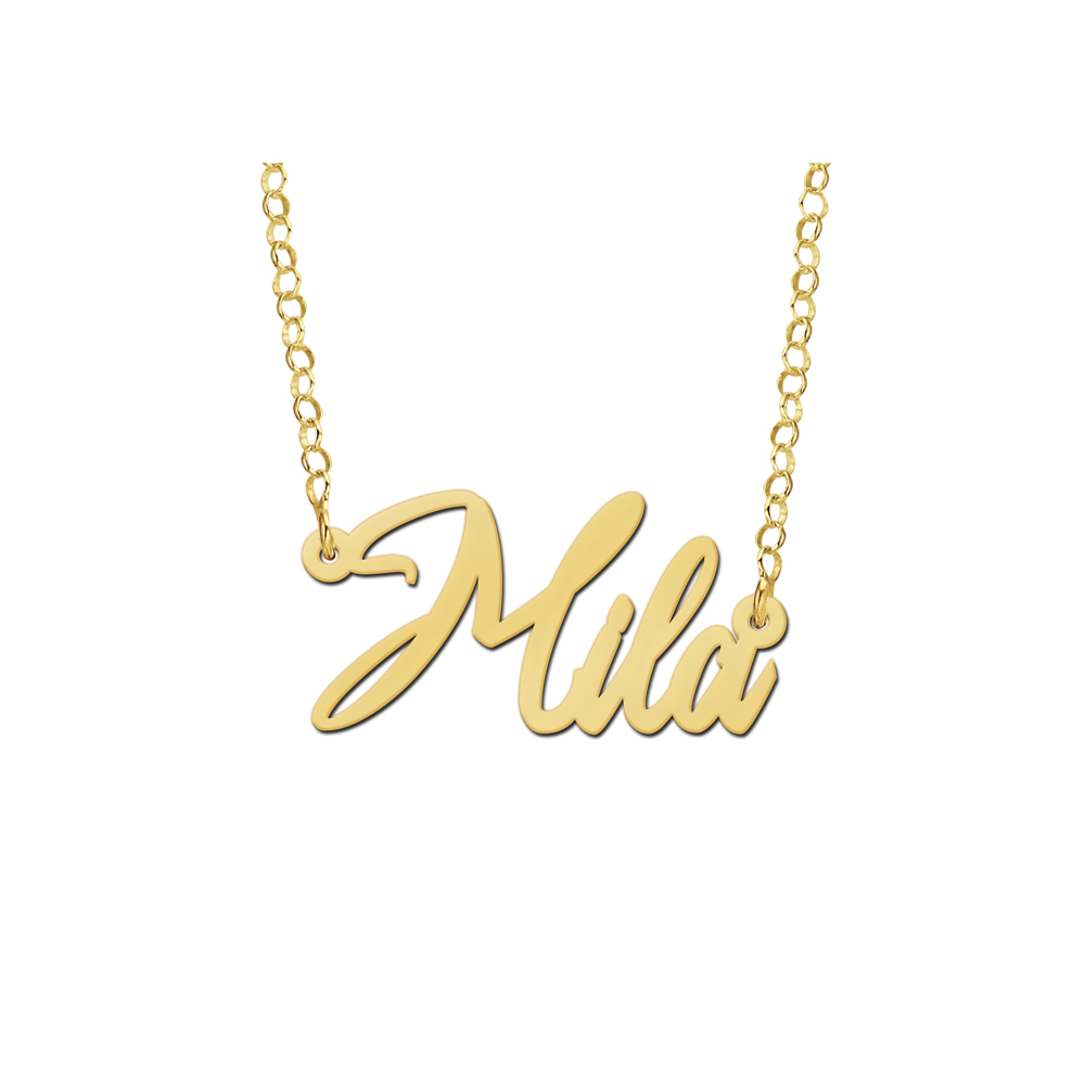 Gold name necklace model Mila