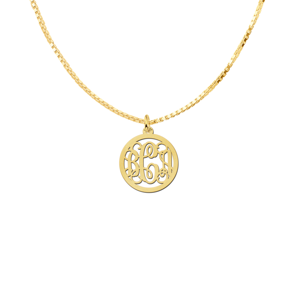 Gold Monogram Necklace, Small